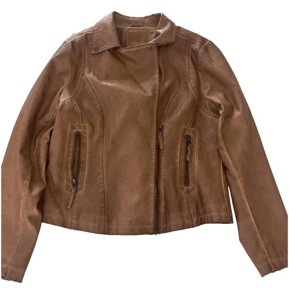Max Studio  Faux Leather Moto Jacket- XL
